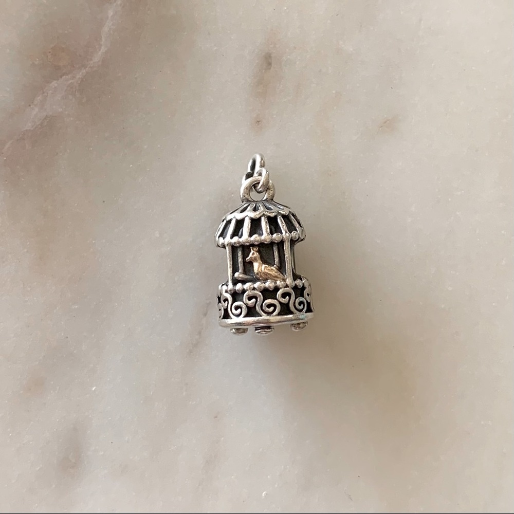 ✨Pandora Charm✨ gold and silver bird cage